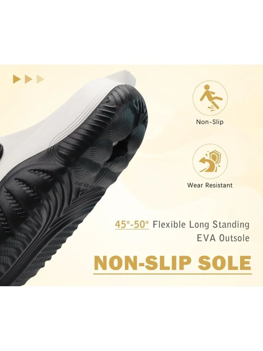 Men's Black&White Recovery Sandals Orthopaedic Walking Slides Adjustable Thick